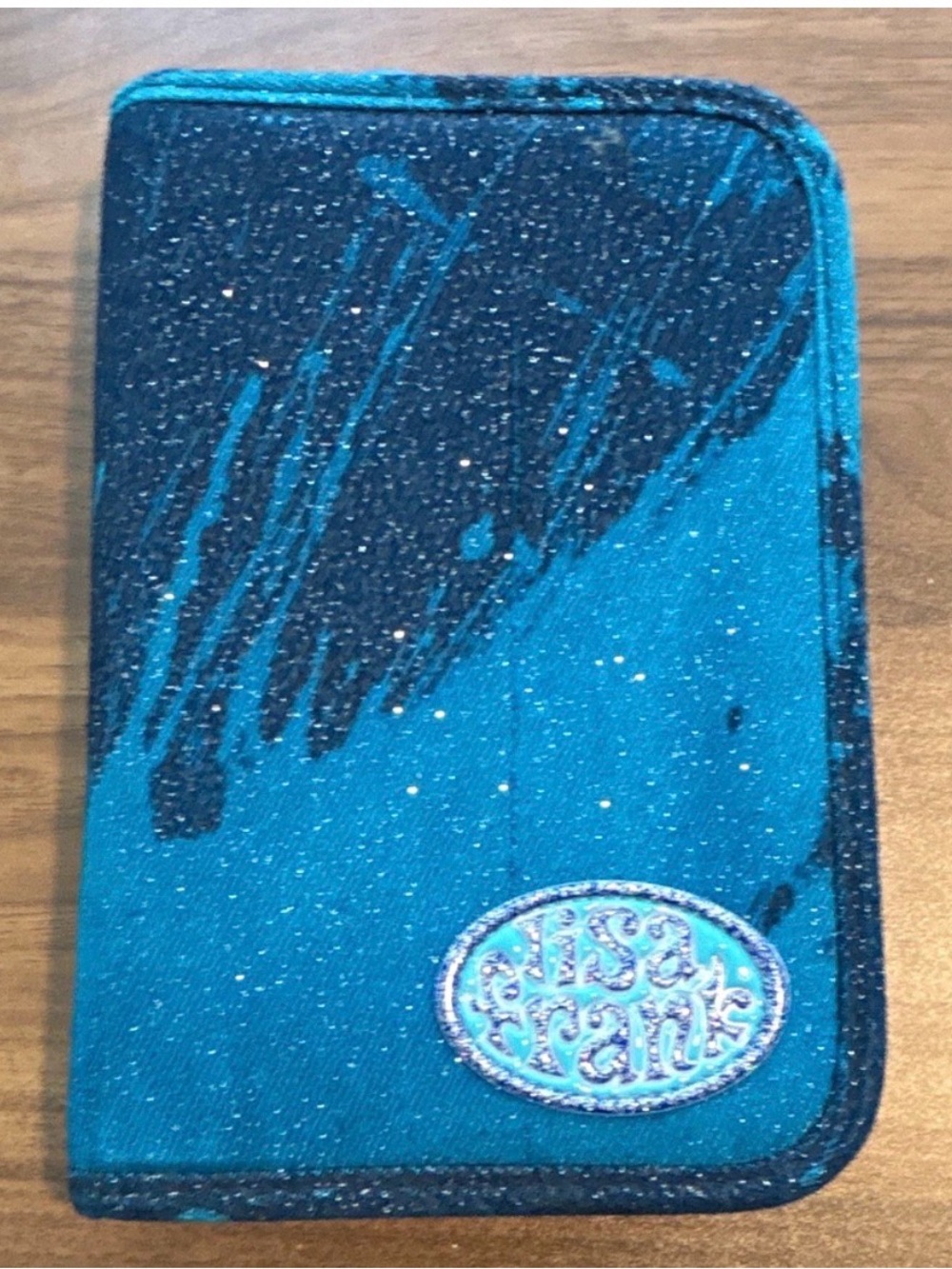 Y2K Vintage Lisa Frank Teal Glitter Planner/Organizer Pocketbook